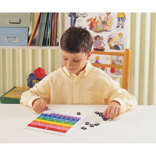 Learning Resources® Rainbow Fraction® Plastic Tiles with Tray, Set of 51